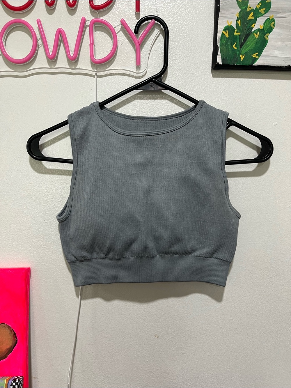 Paragon Fitwear Light Blue Ribbed Crop Sports Bra